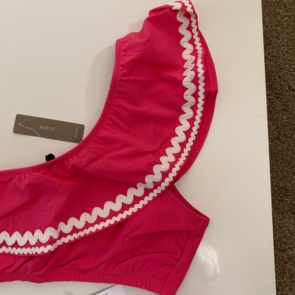 J. Crew Pink One Shoulder Top With Bikini Swim Bottoms 2pc Set - Picture 6 of 15